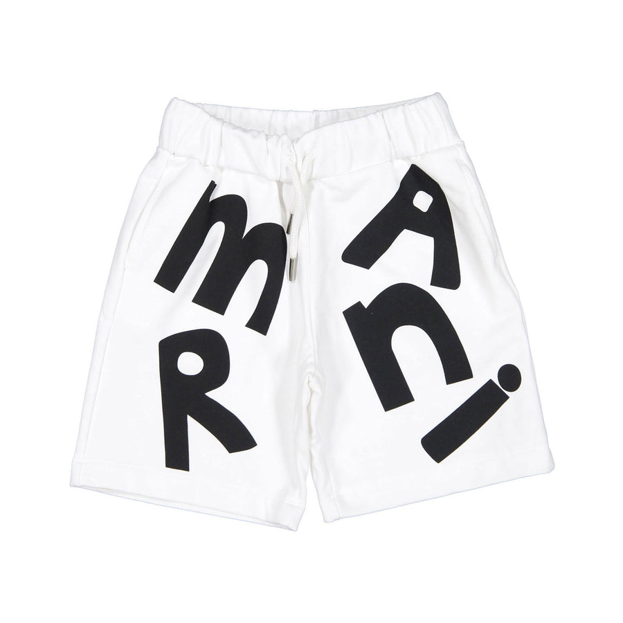 Marni White Sweatshirt Cotton Short Track Pants