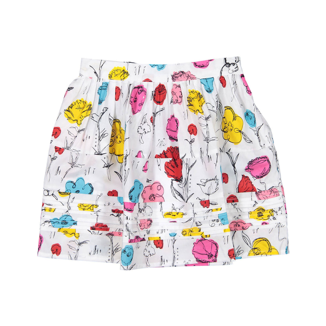 Marni Blue Bubble Print Viscose Satin Skirt