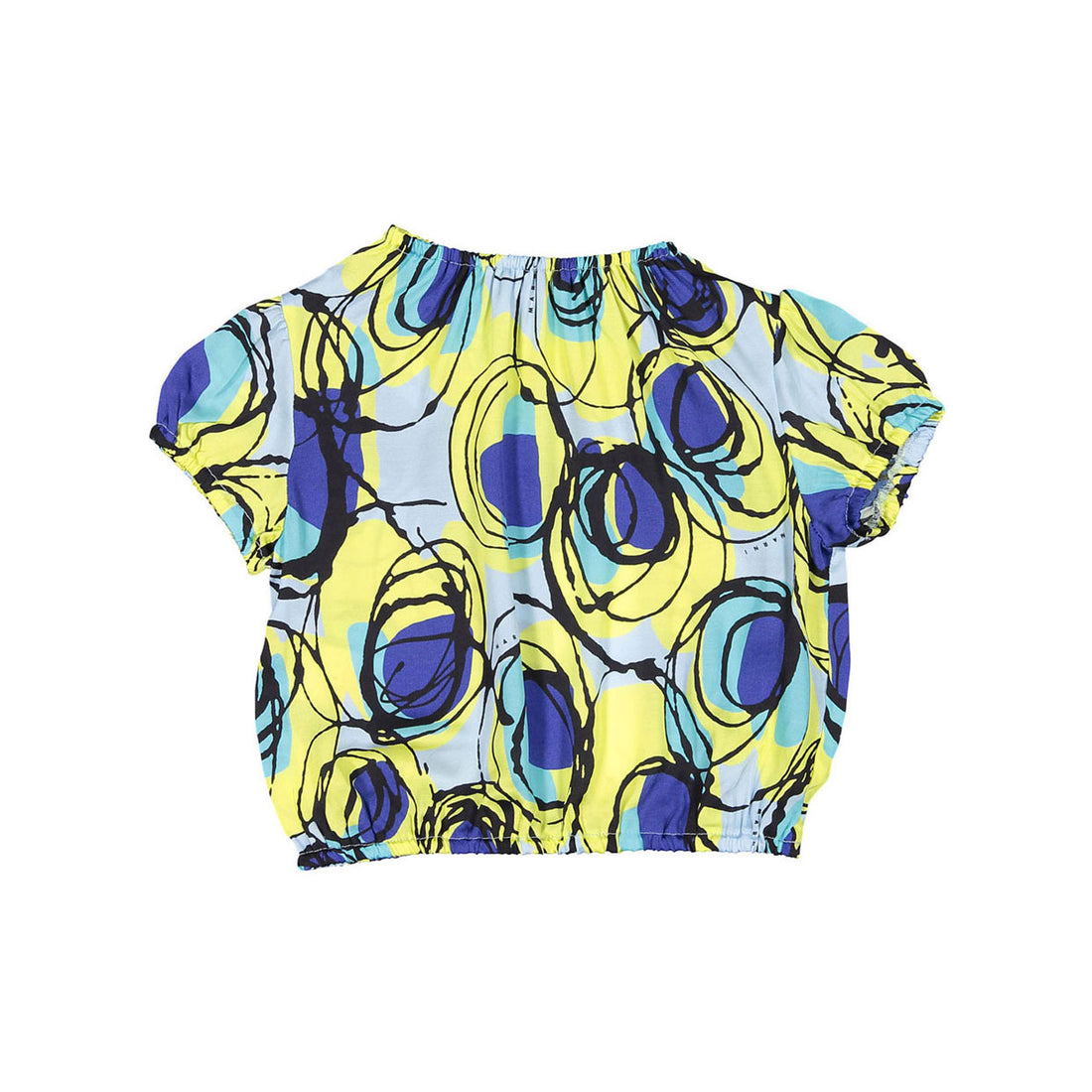 Marni Blue Bubble Print Viscose Satin Shirt