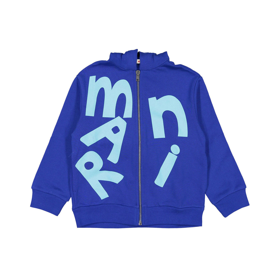 Marni Maxi Logo Blue Sweatshirt Cotton Hoodie