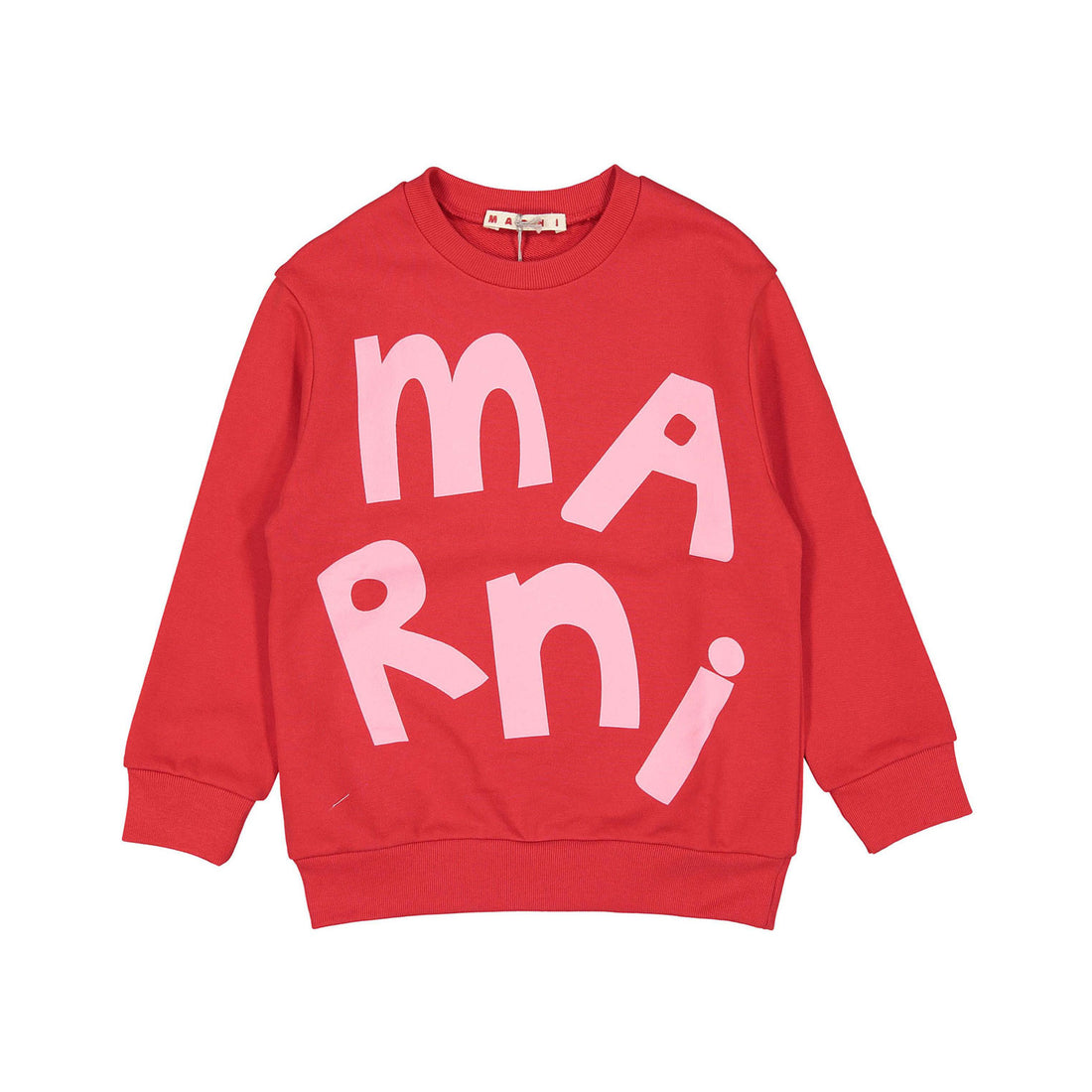 Marni Maxi Logo Red Cotton Sweatshirt