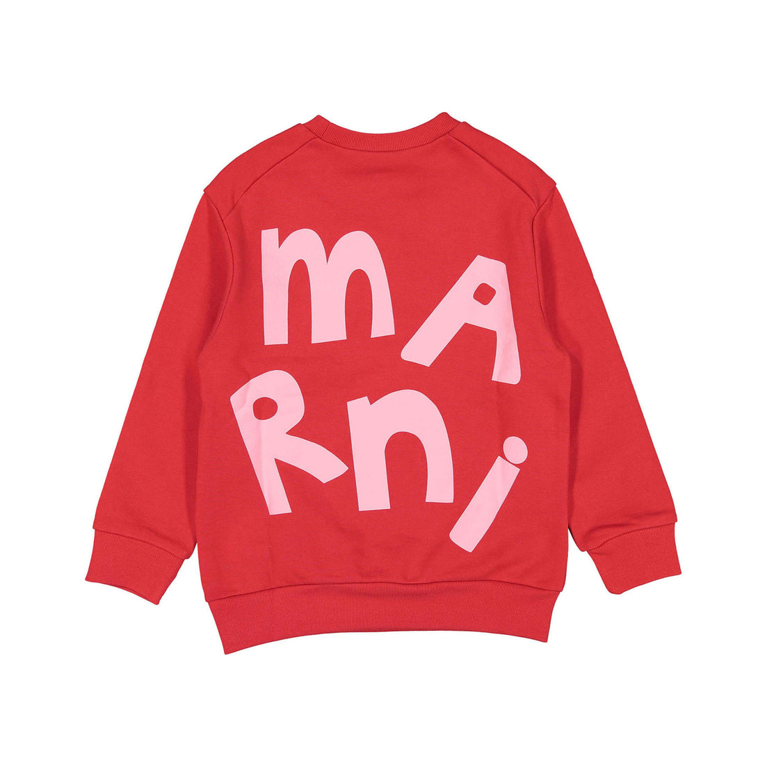Marni Maxi Logo Red Cotton Sweatshirt