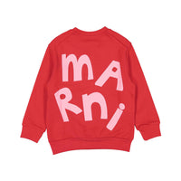 Marni Maxi Logo Red Cotton Sweatshirt