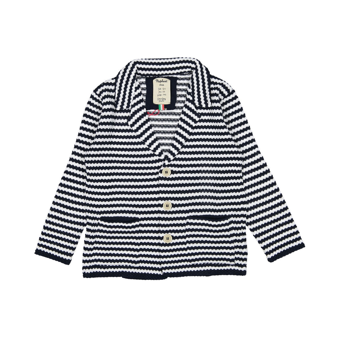 Nupkeet Navy Knitted Cardigan Blazer