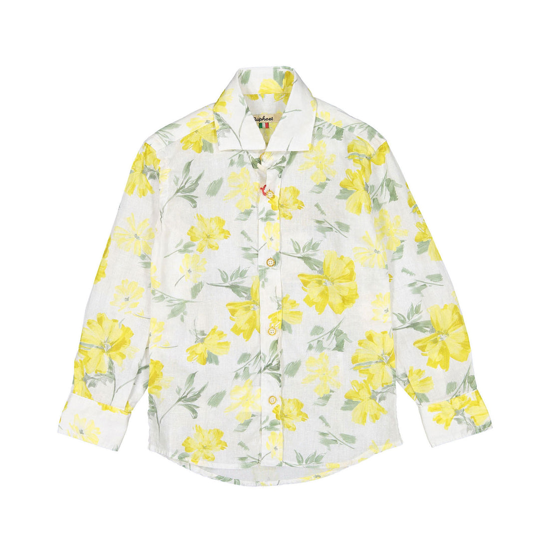 Nupkeet White Classic Flowers Longsleeve Shirt
