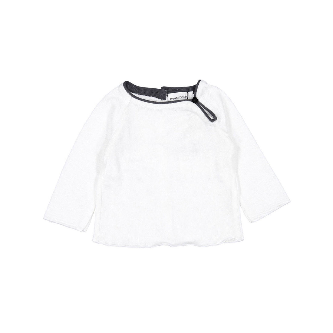 Pequeno TOCON White Baby Trim Neck Sweater