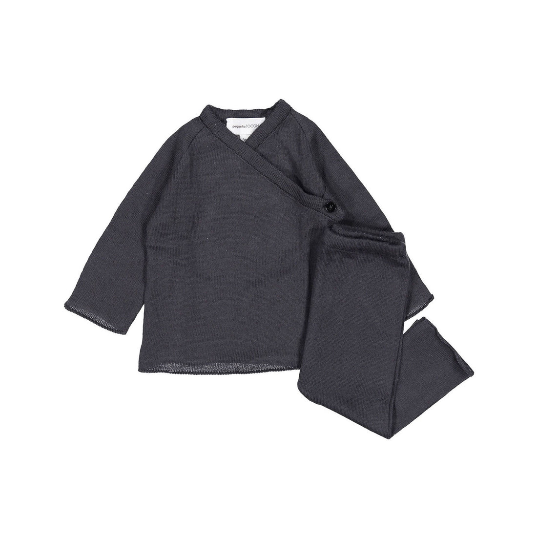 Pequeno TOCON Coal Baby Wrap Cardigan