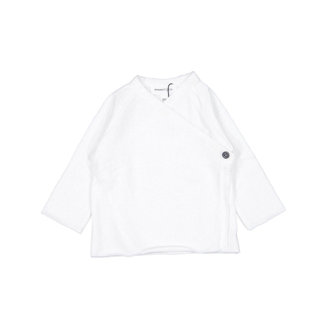 Pequeno TOCON White Baby Wrap Cardigan