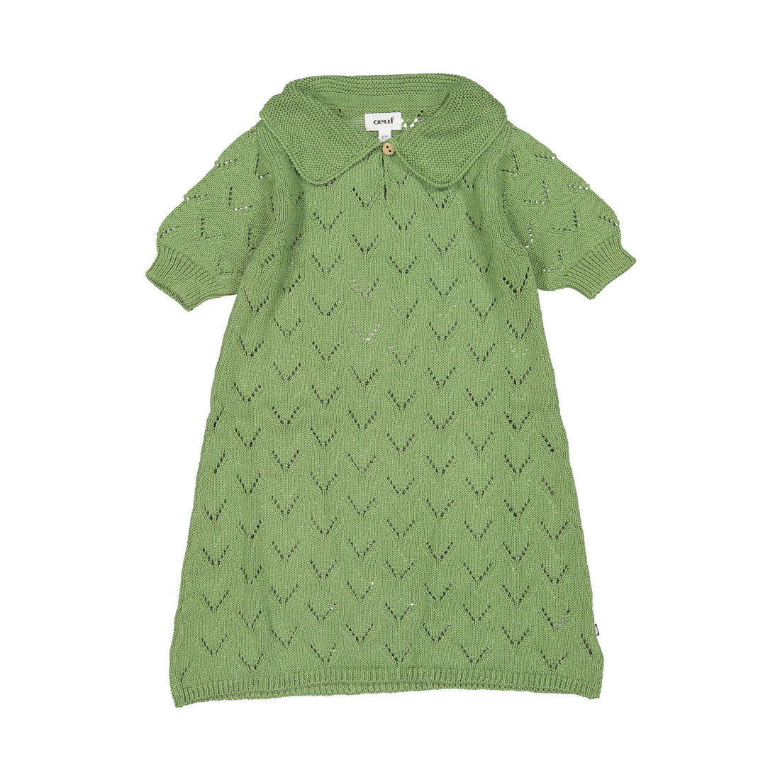 Oeuf Pointelle Polo Dress - Moss