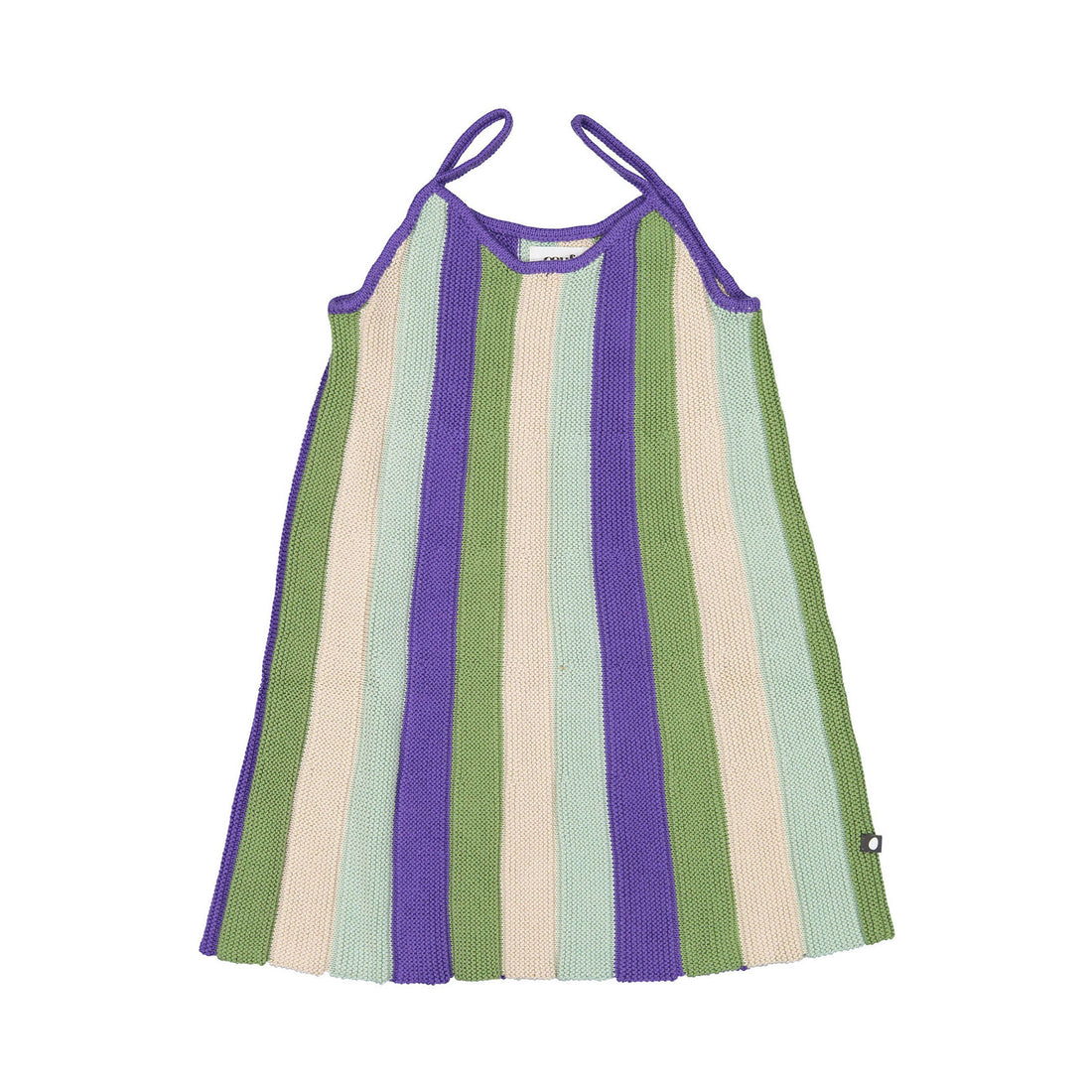 Oeuf Pleated Dress - Eggshell/Multii Stripe