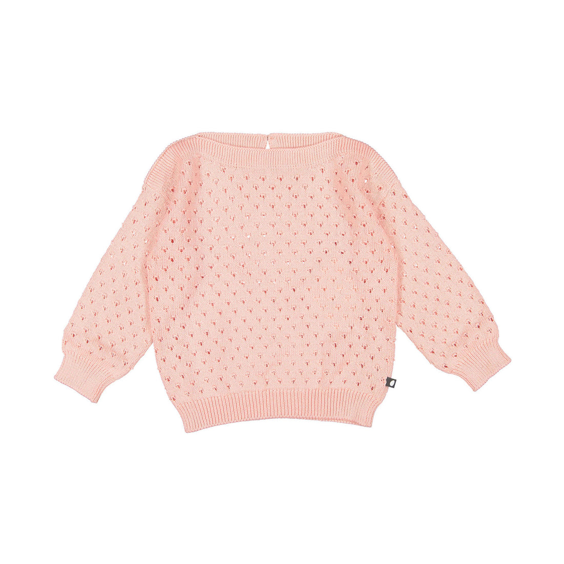 Oeuf Pointelle Boatneck Sweater - Peach