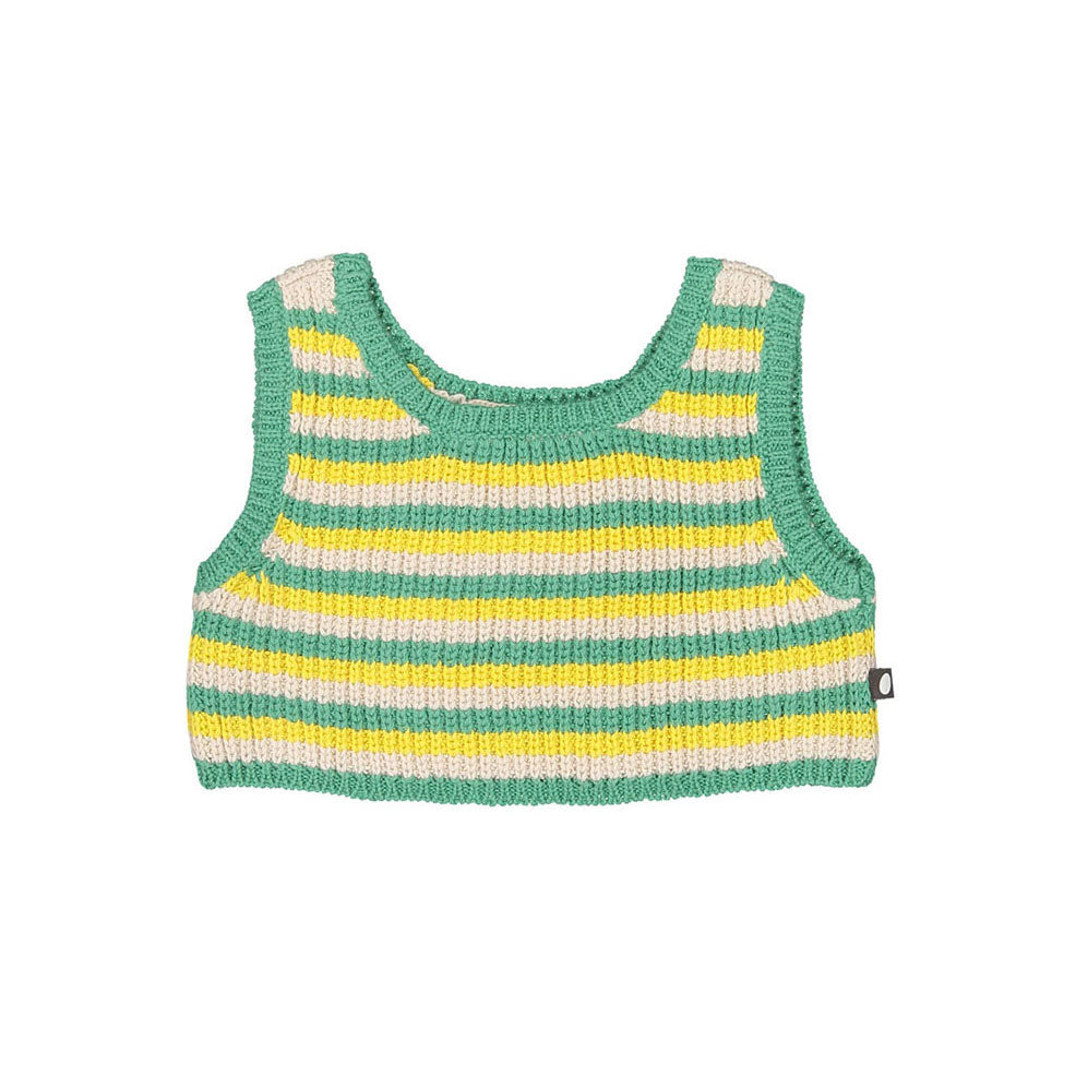 Oeuf Knit Tank - Fern/Tri Stripe