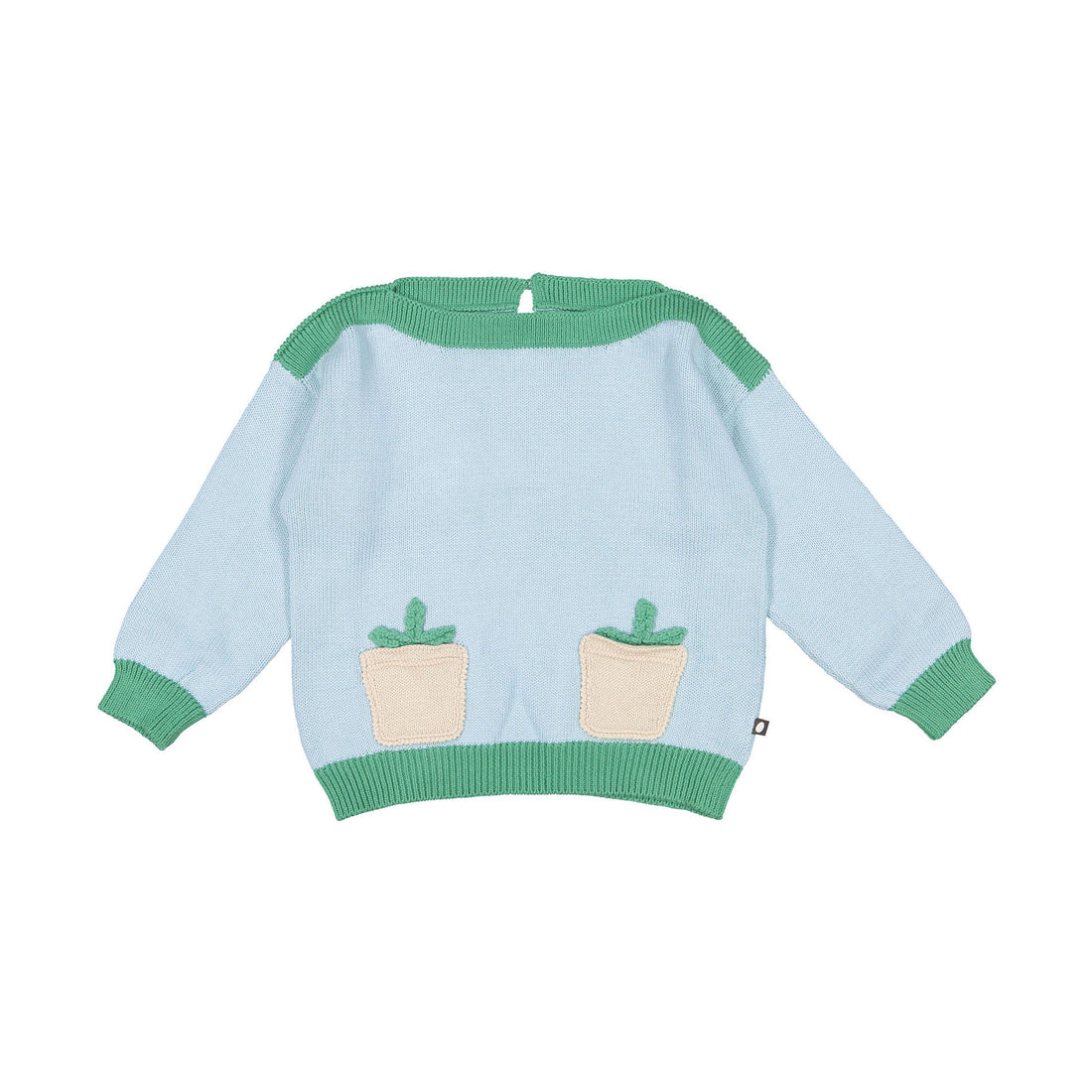 Oeuf Pocket Sweater - Light Blue/Fern