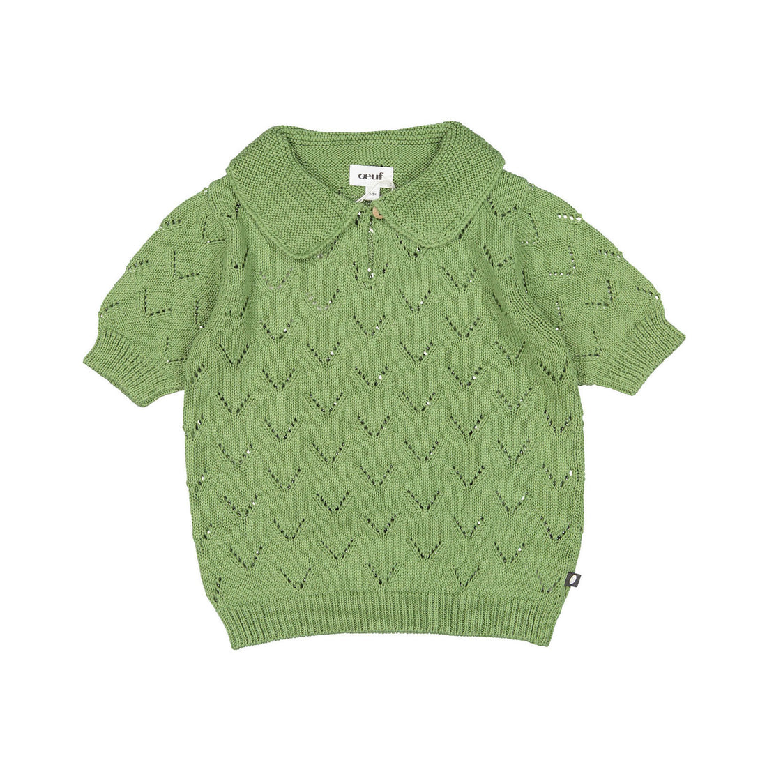 Oeuf Pointelle Polo - Moss