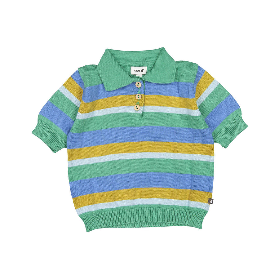 Oeuf Striped Polo - Fern/Multii Stripes
