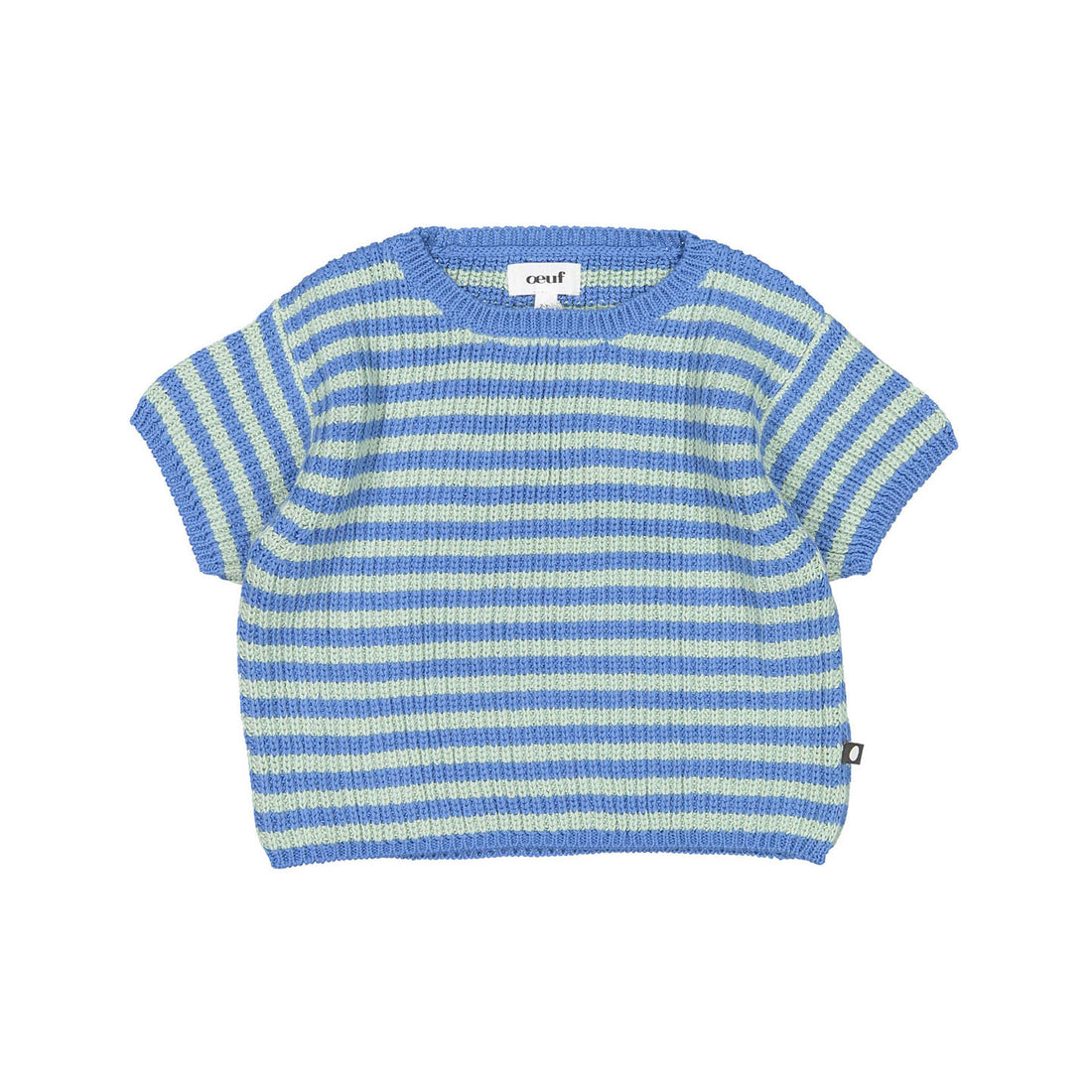 Oeuf Knit Tee - Bluebell/Two Stripe