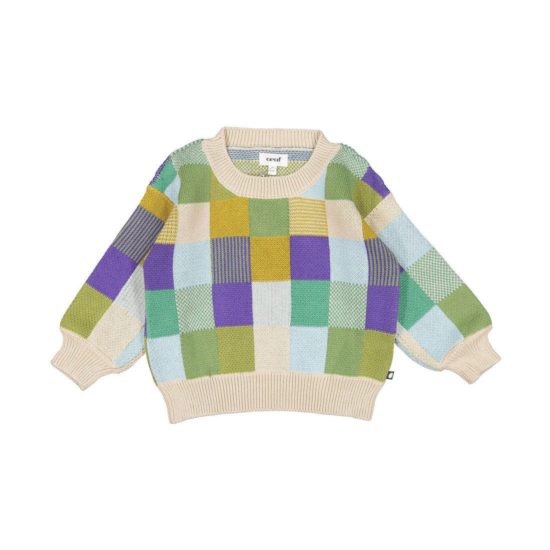 Oeuf Patchwork Sweater - Eggshell/Patchwork