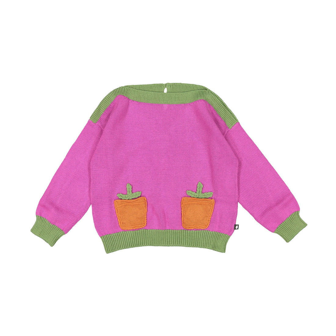 Oeuf Pocket Sweater - Fuschia/Moss