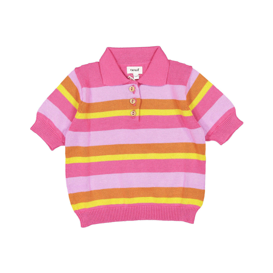 Oeuf Striped Polo - Geranium/Multii Stripes