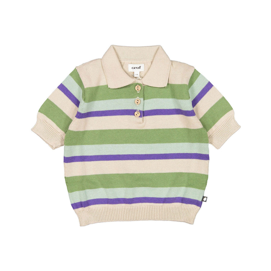 Oeuf Striped Polo - Eggshell/Multii Stripes
