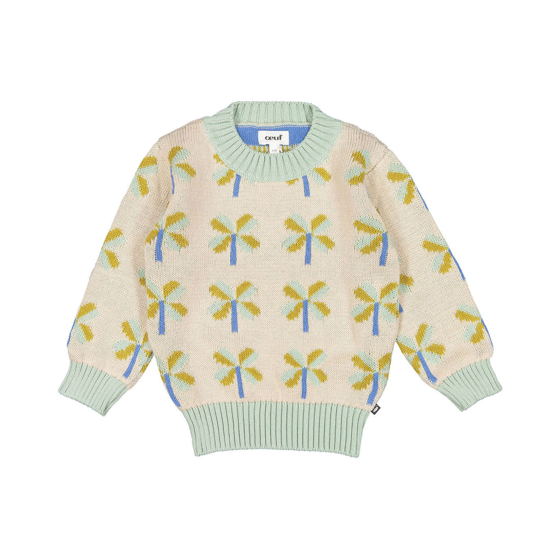 Oeuf Knit Clover Sweater - Celadon/Knit Clover