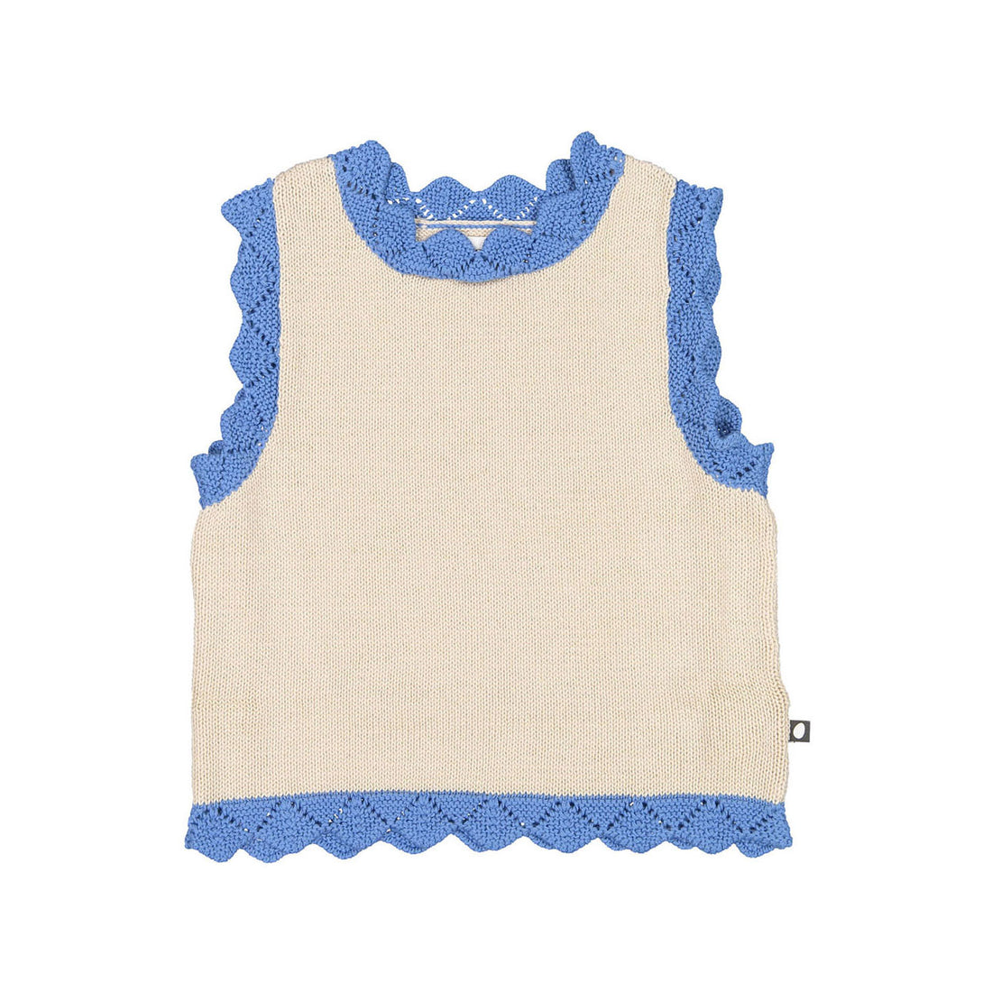 Oeuf Scalloped Vest - Eggshell/Bluebell
