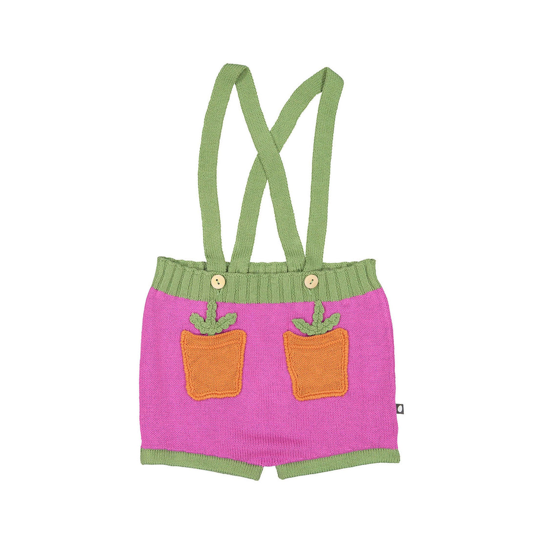 Oeuf Suspender Pocket Shorts - Fuschia/Moss