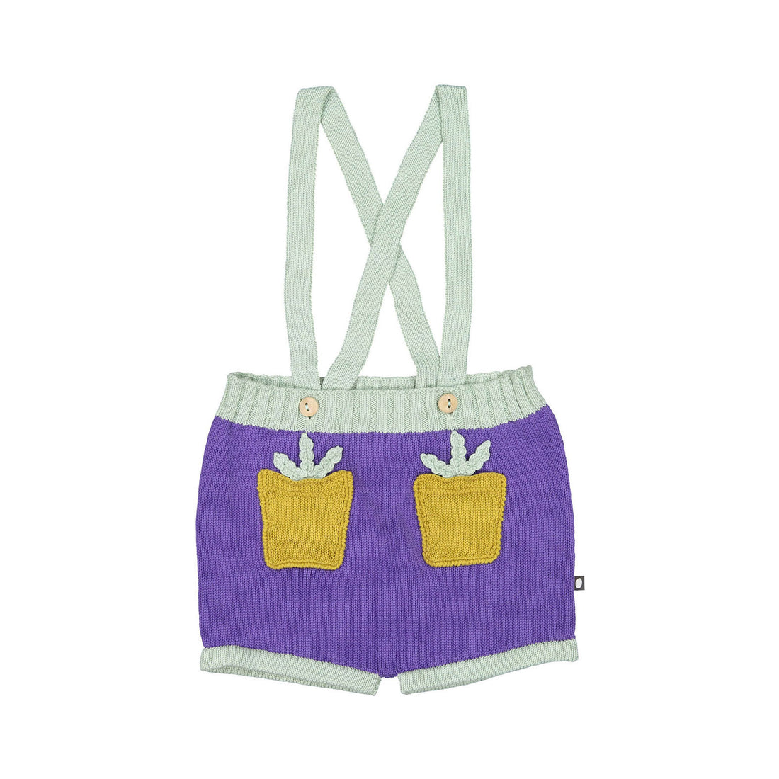 Oeuf Suspender Pocket Shorts - Violet/Celadon