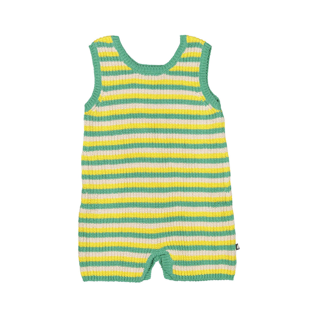 Oeuf Knit Romper - Fern/Tri Stripe