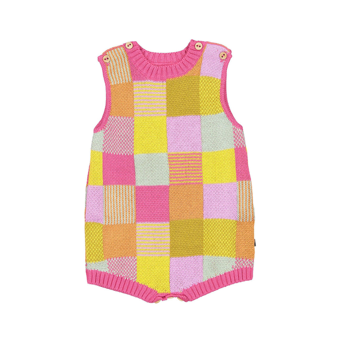 Oeuf Patchwork Romper - Geranium/Patchwork