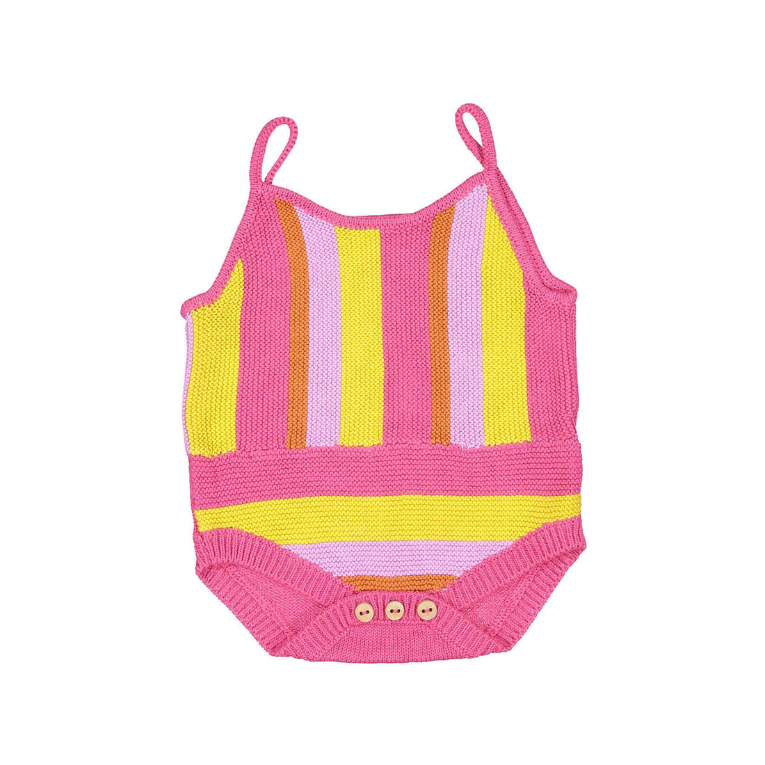 Oeuf Striped Romper - Geranium/Multii Stripes