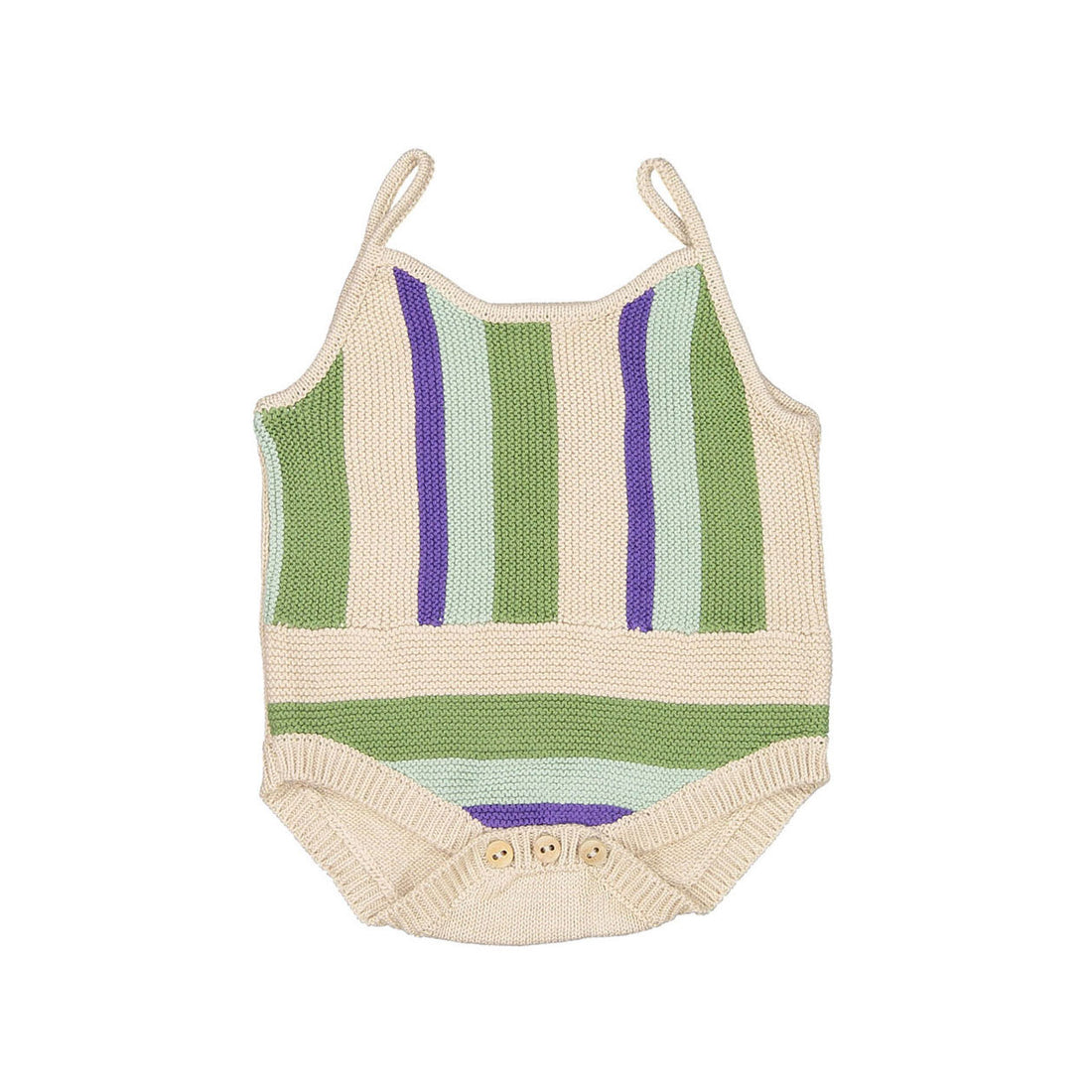 Oeuf Striped Romper - Eggshell/Multii Stripes