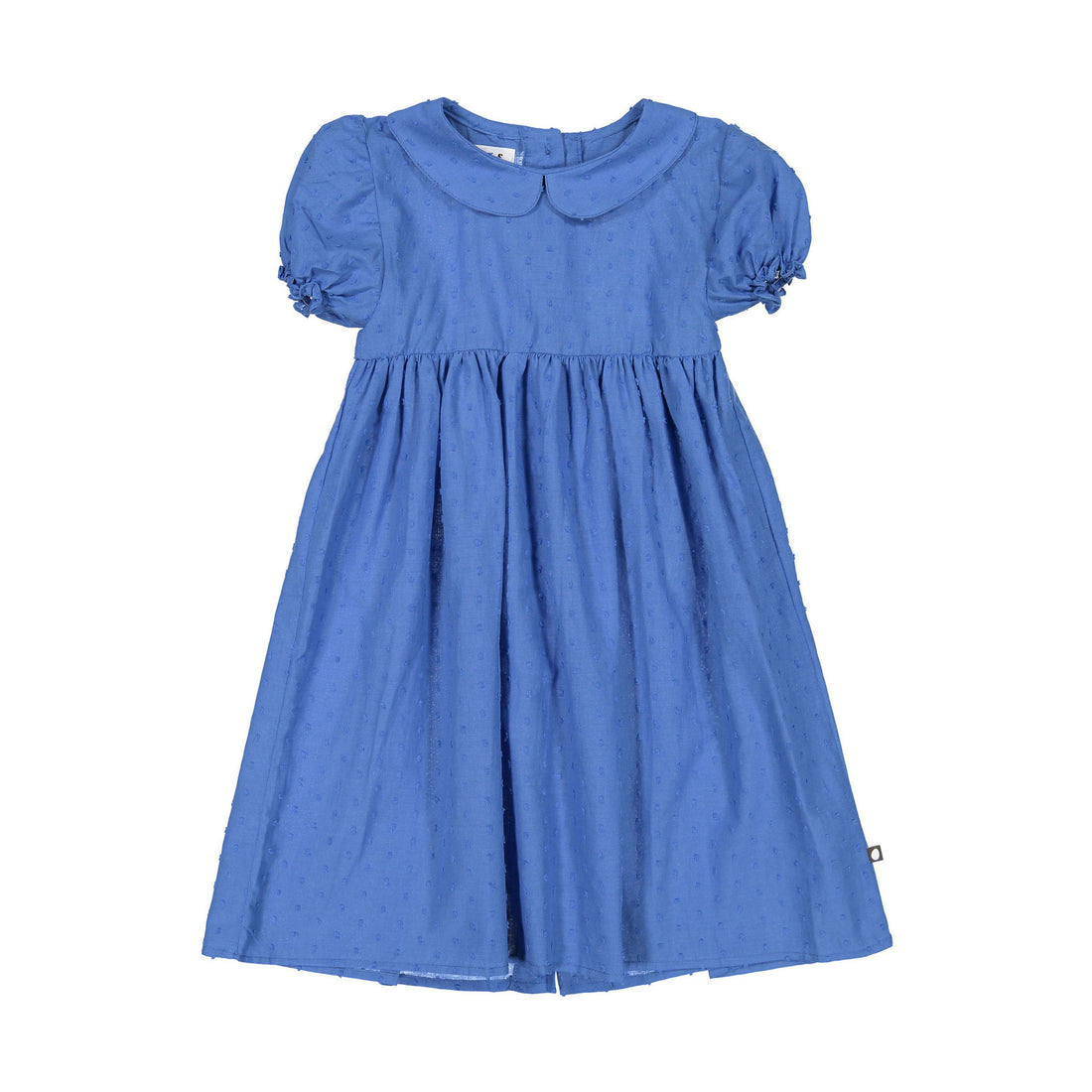 Oeuf Swiss Dots Peter Pan Dress - Bluebell/Swiss dots
