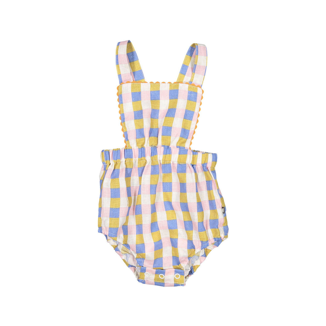 Oeuf Ric Rac Playsuit - Hemp/Gingham