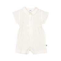 Oeuf Button Down Romper - Gardenia