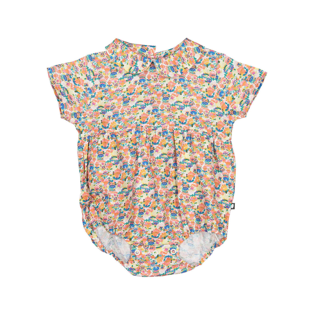 Oeuf Short Sleeve Romper - Multii/Intense Flower