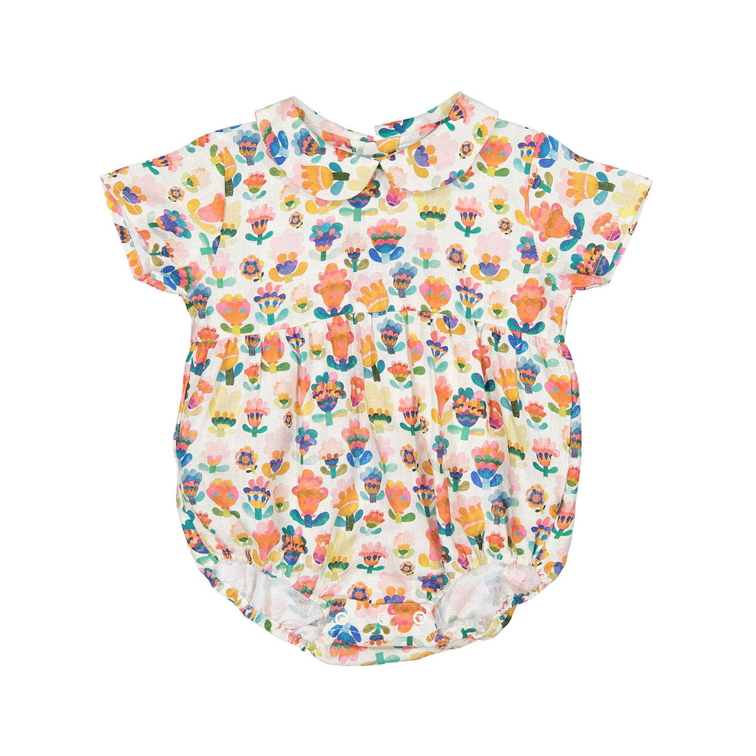 Oeuf Short Sleeve Romper - Multii/Large Flower