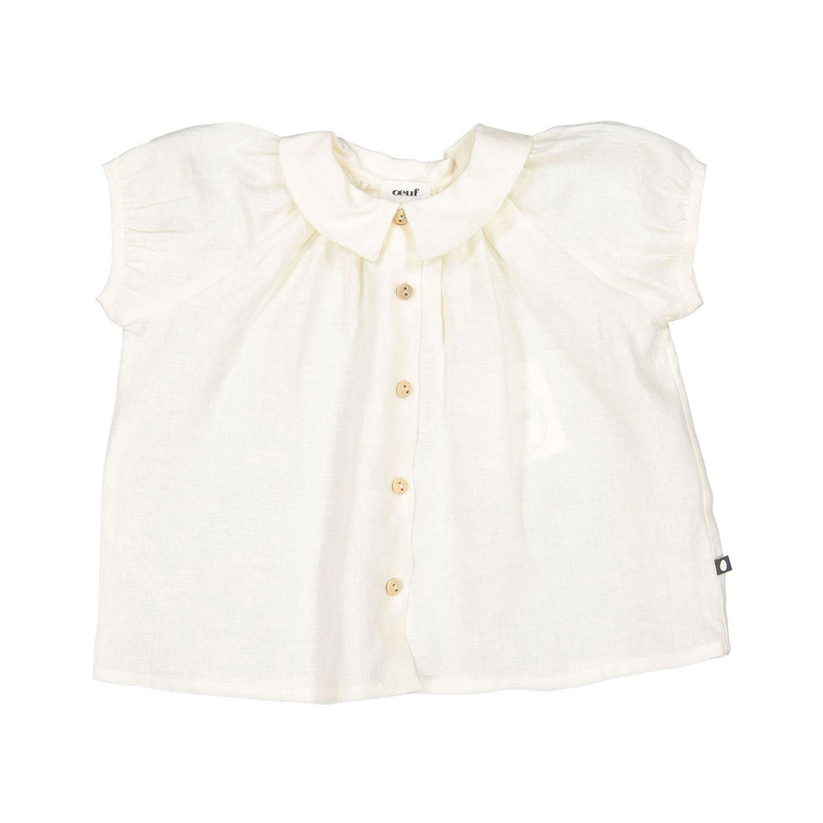 Oeuf Short Sleeve Blouse - Gardenia