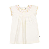 Oeuf Crs Stitch Dress - Gardenia/Fuschia