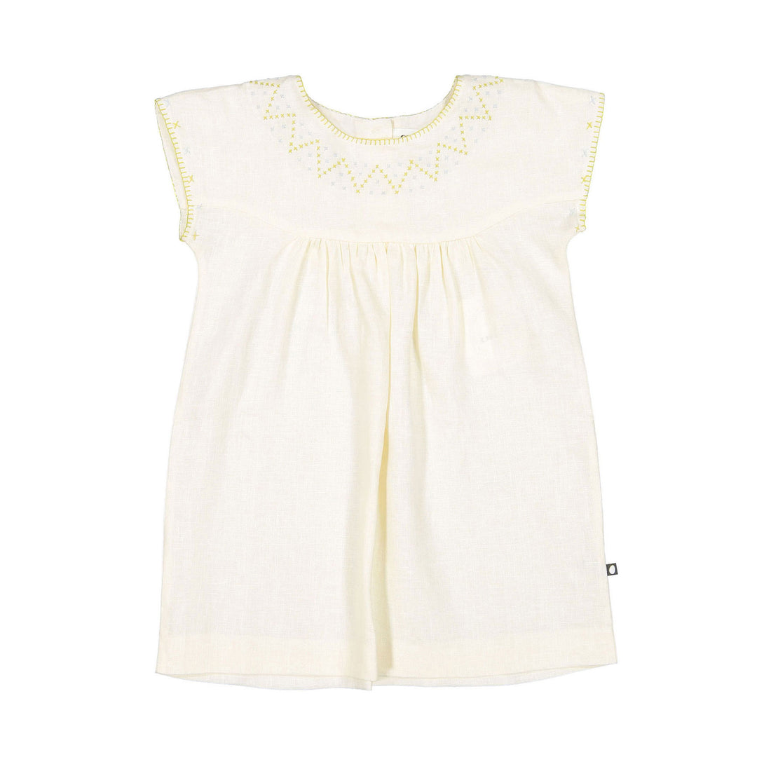 Oeuf Crs Stitch Dress - Gardenia/Hemp