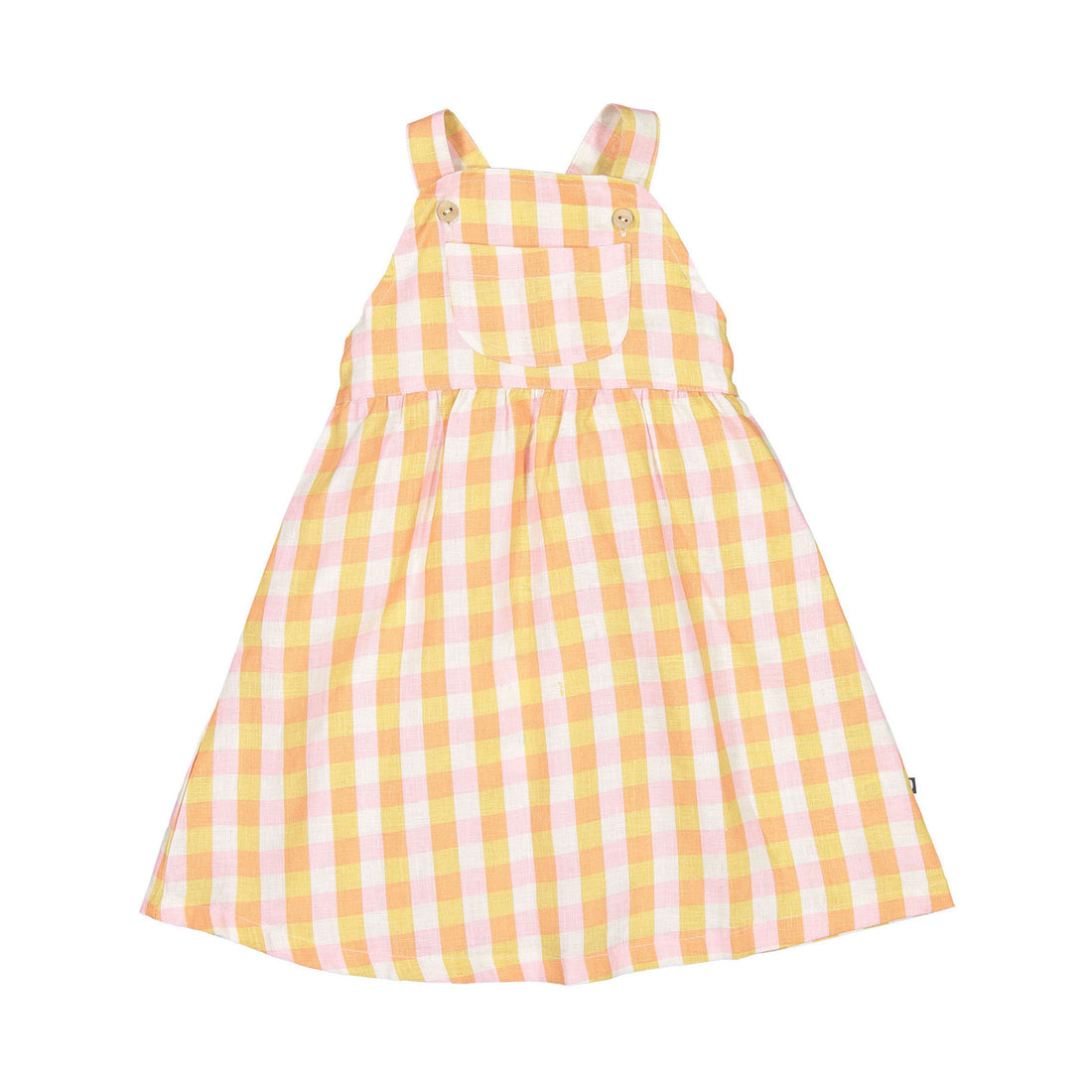 Oeuf Overall Dress - Papaya/Gingham