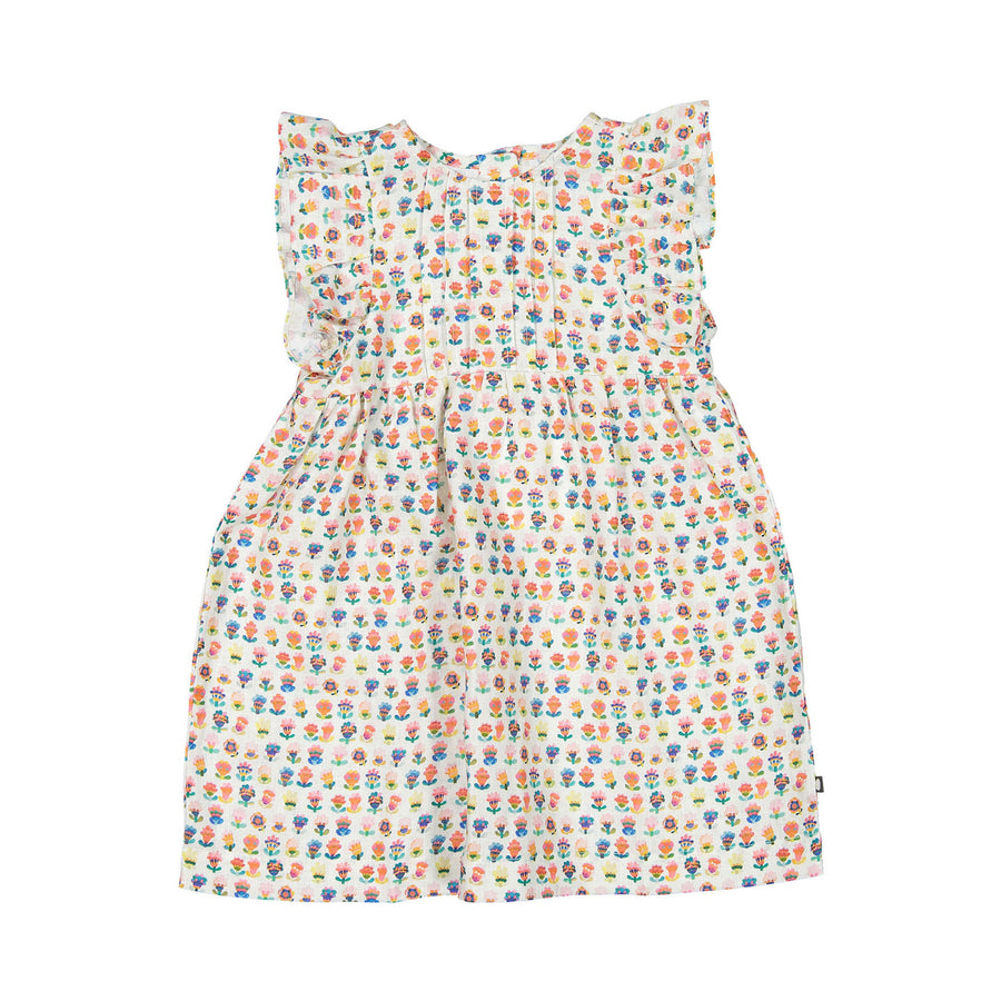 Oeuf Linen Ruffle Dress - Multii/Small Flower
