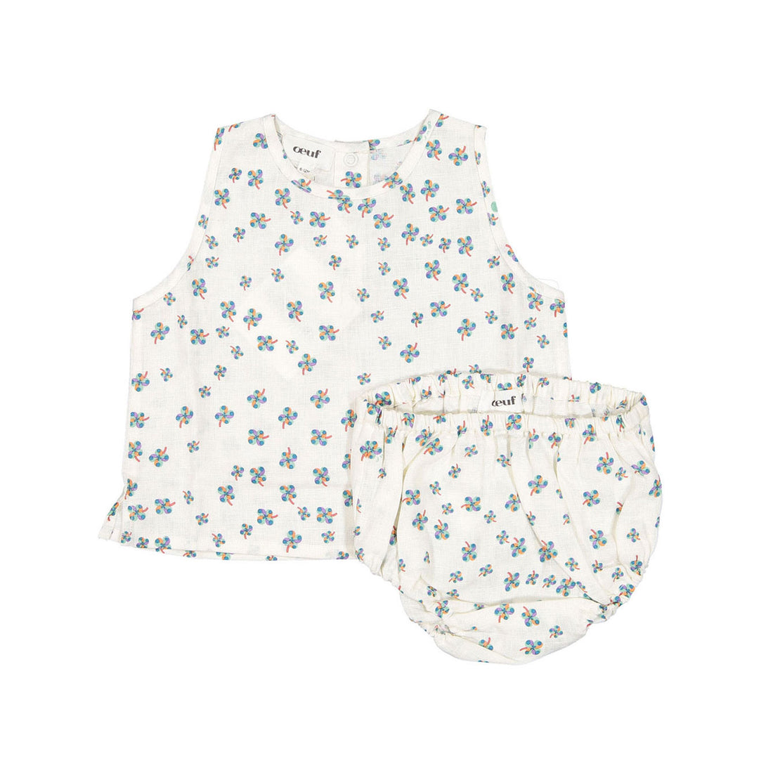 Oeuf Baby Linen Set - Gardenia/Clover Print