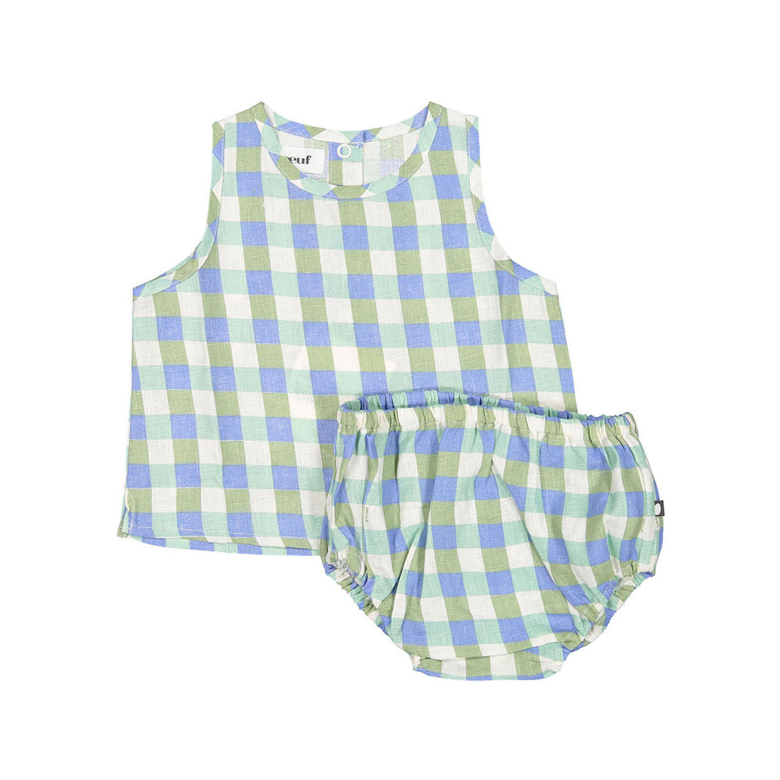 Oeuf Baby Linen Set - Moss/Gingham