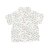 Oeuf Button Down Shirt - Gardenia/Clover Print