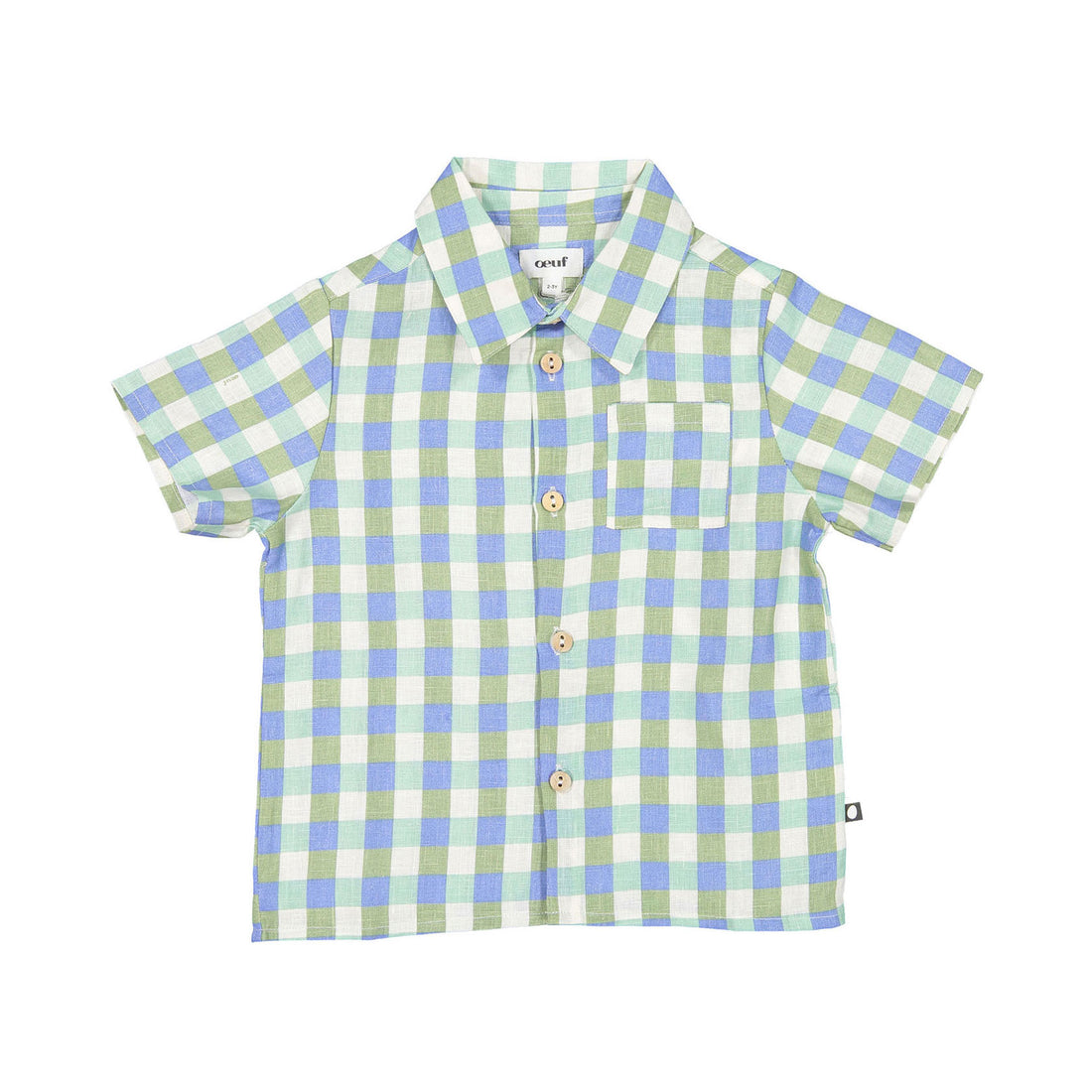 Oeuf Button Down Shirt - Moss/Gingham