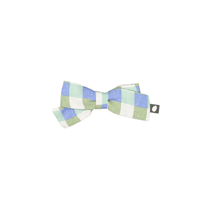 Oeuf Bow Clip - Moss/Gingham
