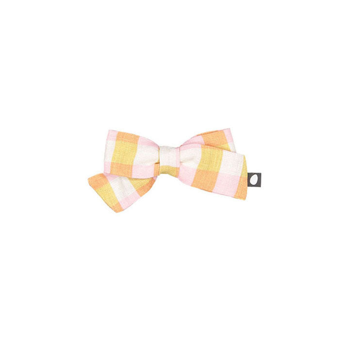 Oeuf Bow Clip - Papaya/Gingham