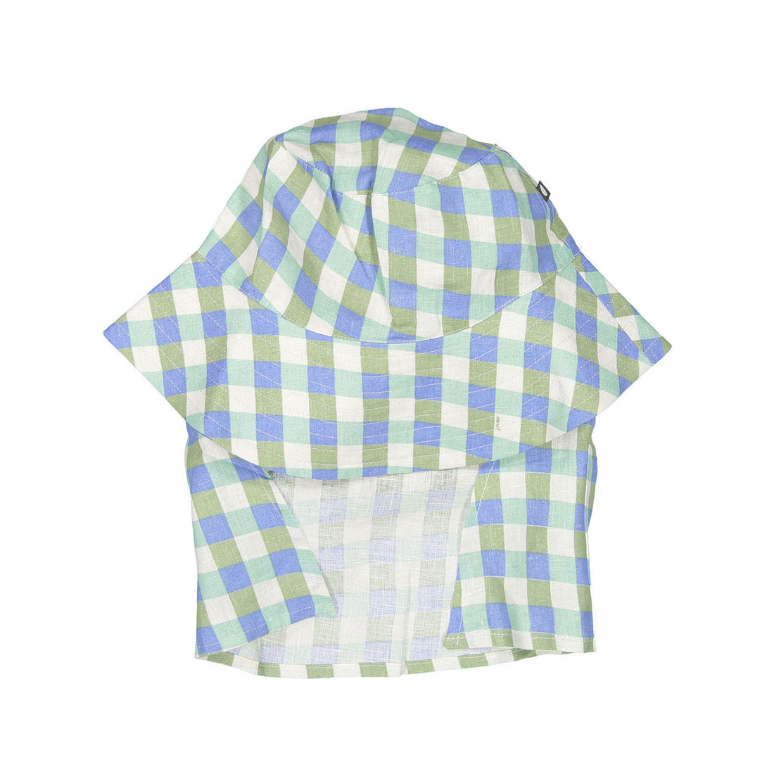 Oeuf Linen Sun Hat - Moss/Gingham