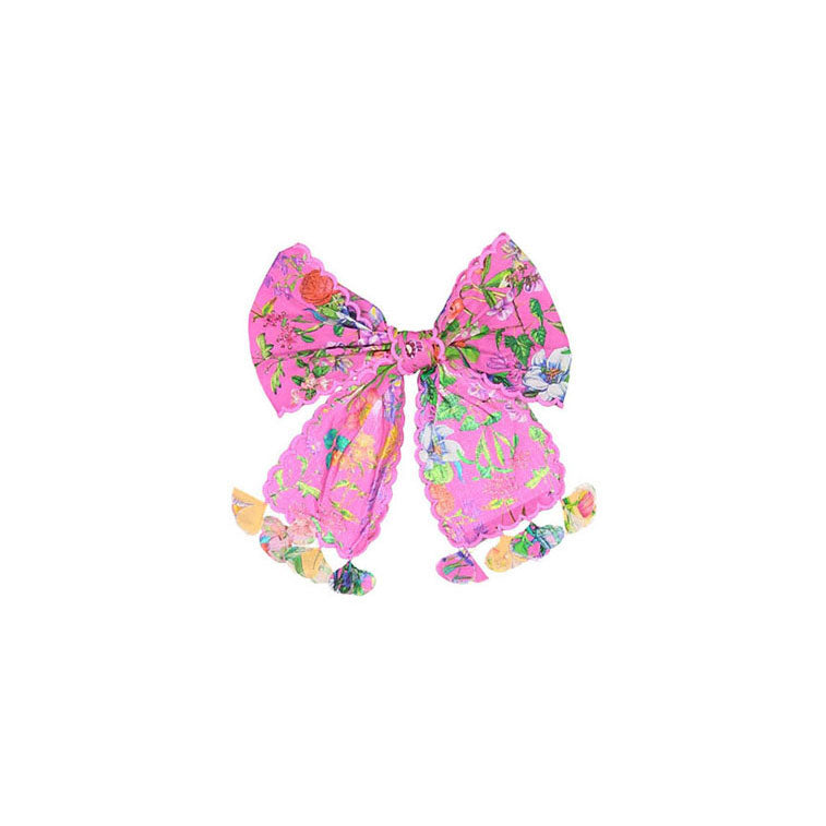 Nellystella Garden Floral Magenta  Sara Hair Bow